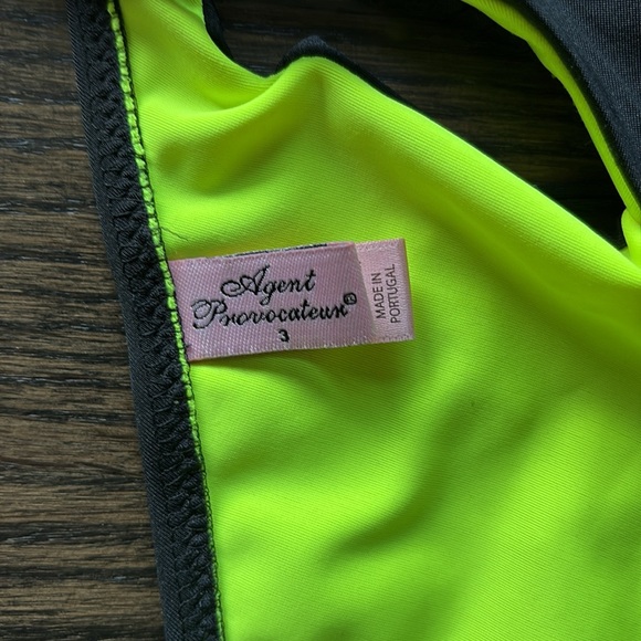 AGENT PROVOCATEUR - BIKINI - SIZE 3 - HAND CRAFTED -BLACK/NEON GREEN - BEAUTIFUL - Picture 5 of 5